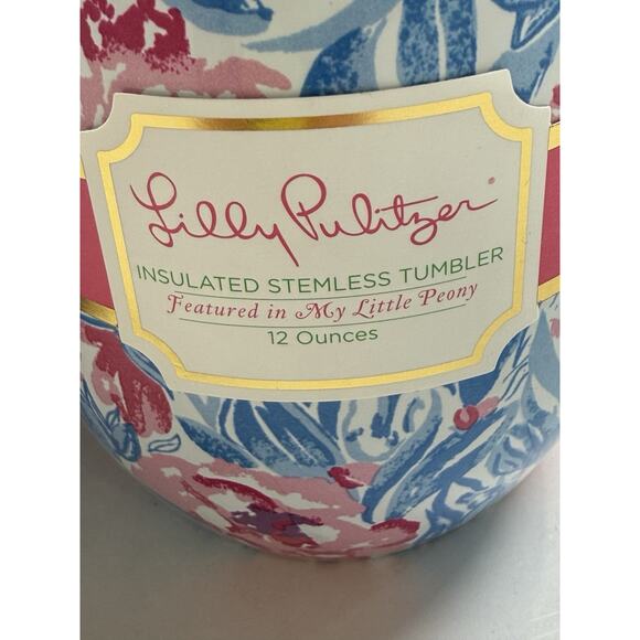 Lilly Pulitzer Set of 2 Insulated Stemless Tumbler 12 Ounce My Little Peony NEW - Picture 7 of 7